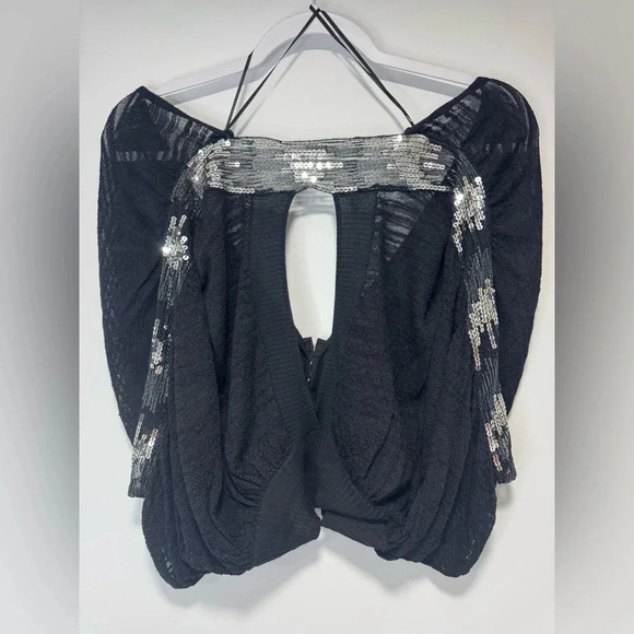 Free People Black and Silver Evening Shrug - Size small - Picture 3 of 11